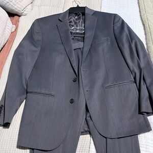 Marc Anthony Men's Charcoal Gray Two-Button Suit